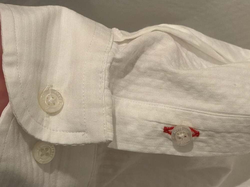 Ferrari White Seersucker Long Sleeve Button Down Shirt - Picture 3 of 7